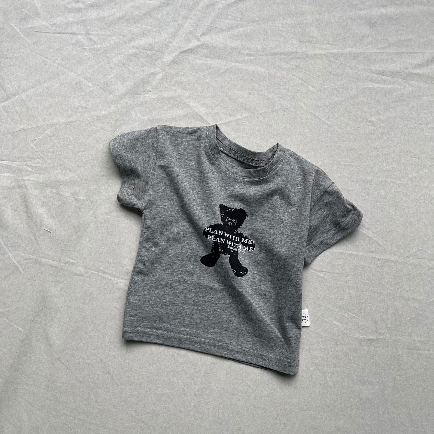 半袖Tシャツ Gray / 73cm ベビートップス くまベアプリント半袖Tシャツ【mh0009161】