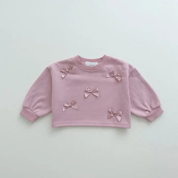 長袖Tシャツ pink / 12M 80cm キッズトップス 長袖Tシャツ リボン 2カラー