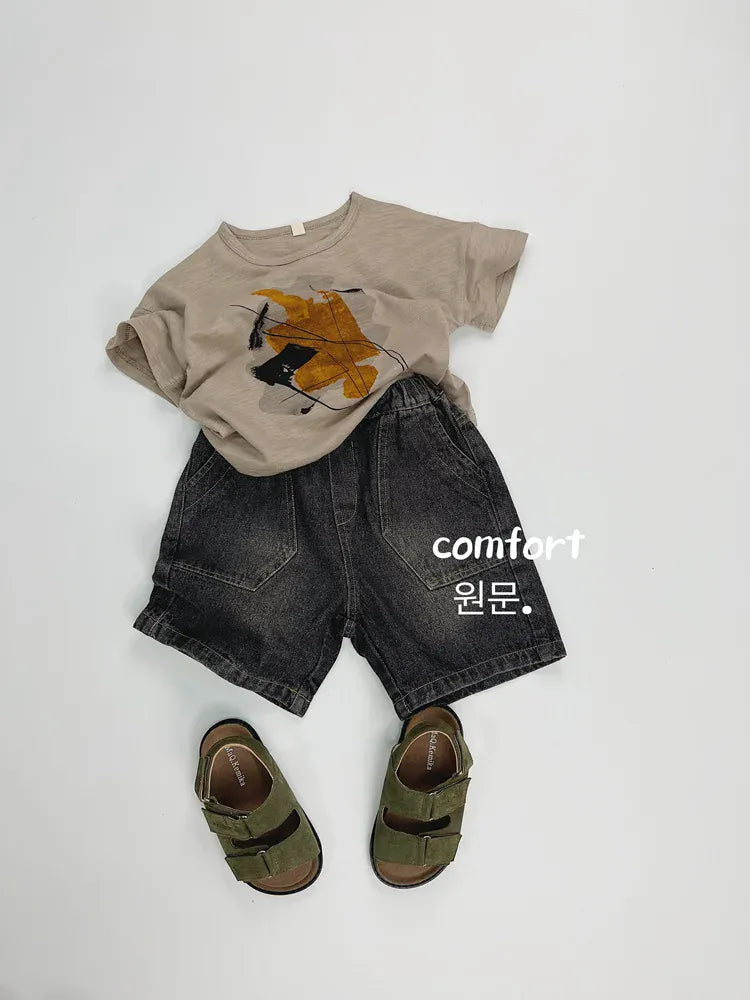 半袖Tシャツ キッズトップス 半袖Tシャツ デザインプリント 2カラー