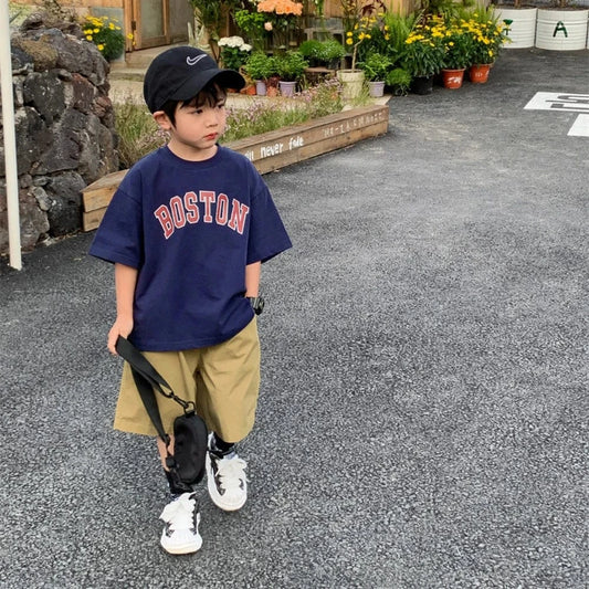 半袖Tシャツ ☺︎ キッズトップス 半袖Tシャツ レターロゴプリント 3カラー