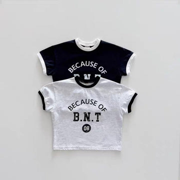 半袖Tシャツ ロゴプリント半袖バイピングTシャツ【mh0010372】
