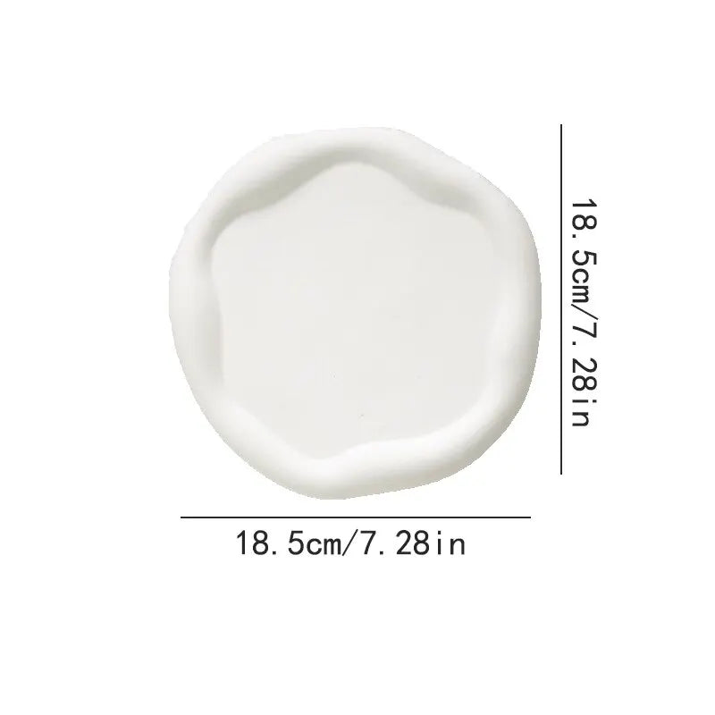 トレー・小物入れ C yun duo yuan xing 変形石膏プレート パレット アクセサリー収納 テーブル小物置き 撮影小物【mh0004318】