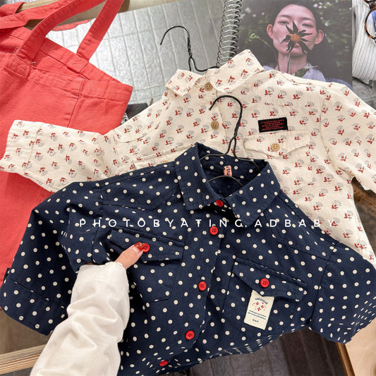 長袖シャツ・ブラウス Printed Children's Shirt プリント キッズシャツ【mh0012131】