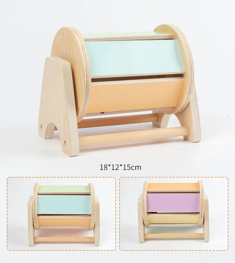 Toy (おもちゃ・木製玩具)etc. モンテッソーリ ウッドトイ 木製おもちゃ コインボール ビジーボックス ドラム カラーシェイプ認識 教育用センサリートイ 知育玩具【mh0005821】