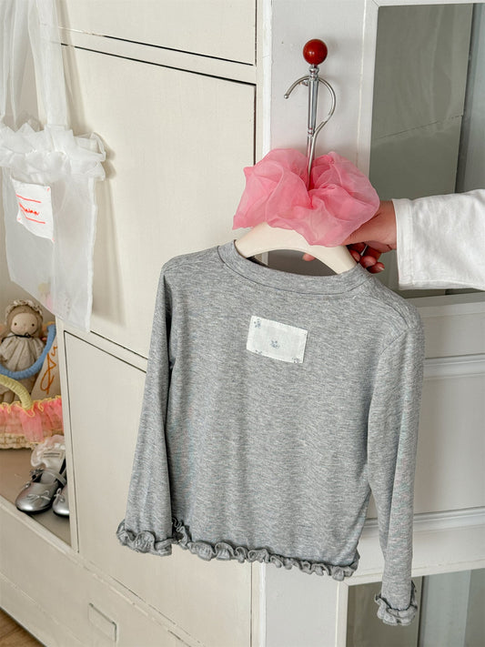 Mellow Hem Long Sleeve T-shirt メロウ 裾フリル 長袖Tシャツ【mh0012293】 Laibaobao