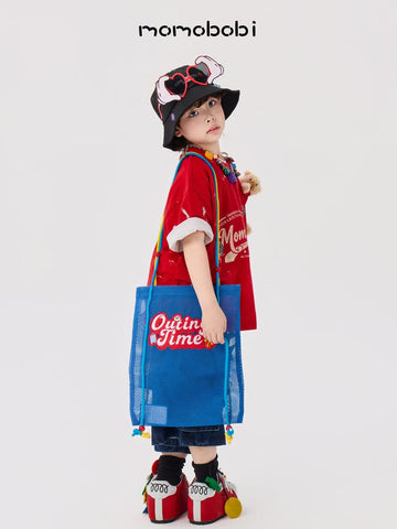 Mesh Outing Bag メッシュ トートバッグ【mh0013016】 Blue / One Size momobobi メッセンジャーバッグ