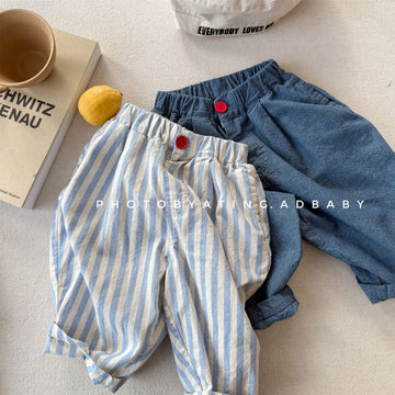 ストライプ クロップド リラックス シェフパンツ【mh0013721】 ADbaby ロングパンツ・スウェットパンツ