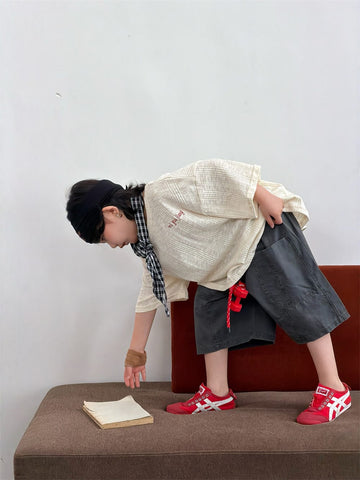 ワイド フラットフロント ポケット ステッチ ハーフパンツ【mh0013739】 MEEGO JAM ハーフパンツ・ショートパンツ