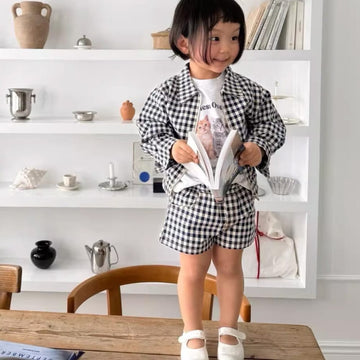 キッズ チェック柄 ショートパンツ【mh0013821】 ANKRT ハーフパンツ・ショートパンツ