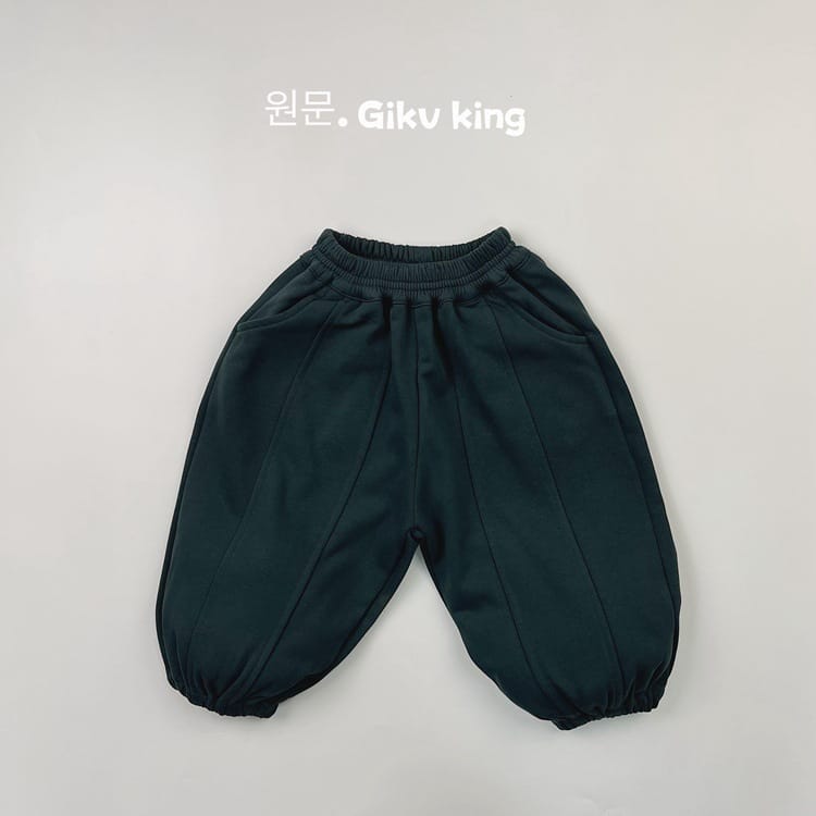 キッズ 無地 タック ピンタック ルーズ イージーパンツ【mh0013931】 Dark Green / 80cm Gikv king ロングパンツ・スウェットパンツ