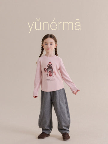 キッズ ジュニア ルーズ ワイド スウェットパンツ【mh0013971】 yunerma ロングパンツ・スウェットパンツ