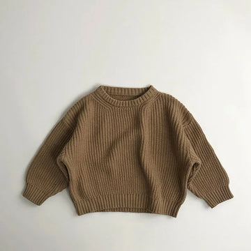 ニット・セーター Khaki / 12M 80CM キッズトップス シンプルベーシックニット長袖セーター 4カラー【mh0006976】