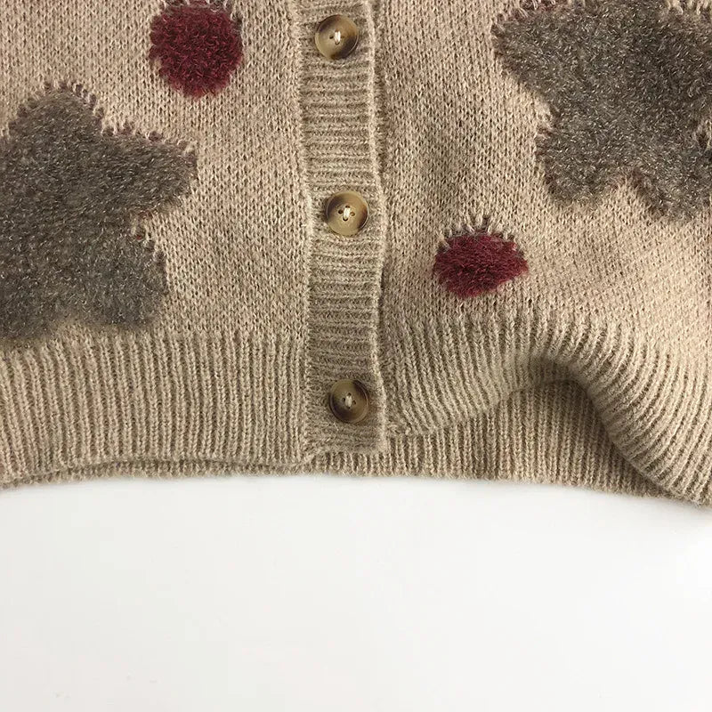 カーディガン・パーカー キッズカーディガン ニットセーター 雲ドット水玉刺繍【mh0004201】