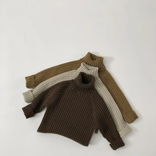 ニット・セーター キッズトップス シンプルリブニットタートルネックセーター【mh0008154】