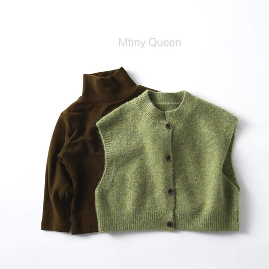 ベスト レトロフロントボタンニットベスト【mh0011090】