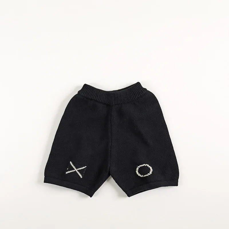 ノースリーブセットアップ pants / 12M 80CM キッズトップス/パンツ ベアくまニットベスト/ニットハーフパンツ【mh0006836】