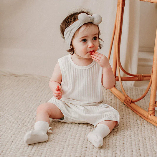 ノースリーブセットアップ Vest - White / 73cm シンプルベーシックノースリーブTシャツ/ショートパンツ【mh0010023】