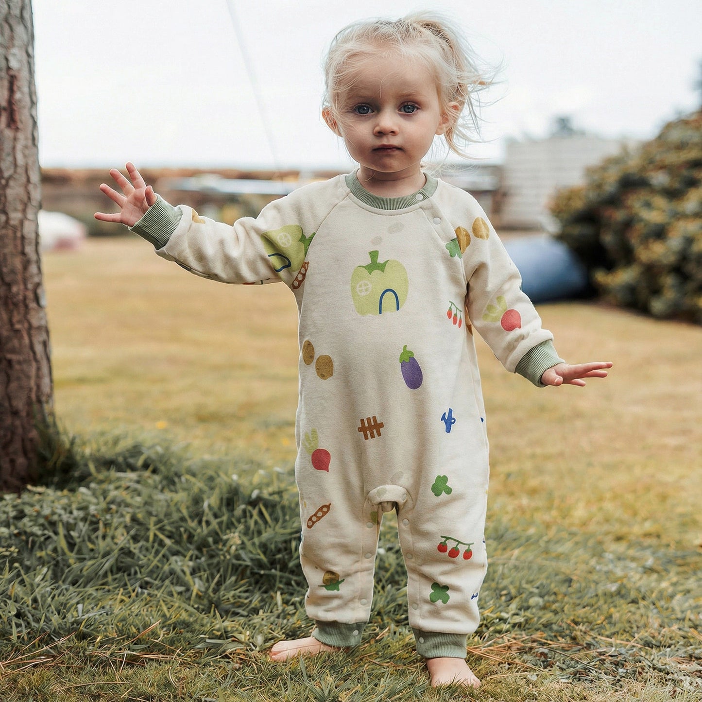 mua qiaqia | Full Print Vegetable Cotton Romper 総柄 ロンパース【mh0020111】 mamahalo shop