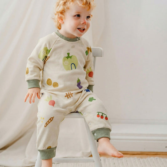 mua qiaqia | Full Print Vegetable Cotton Romper 総柄 ロンパース【mh0020111】 mamahalo shop