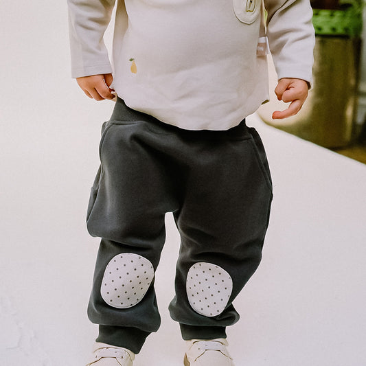 mua qiaqia | High Waist Knee Patch Sweatpants ハイウエスト ニーパッチパンツ【mh0020110】 Dark gray / 73CM mamahalo shop