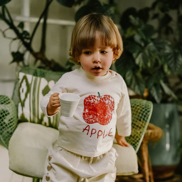 mua qiaqia | Nordic Style Fruit Printed T-shirt 北欧風 フルーツ プリント Tシャツ【mh0020141】 Beige apple / 73CM mamahalo shop