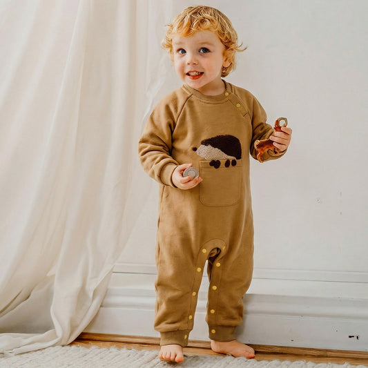 mua qiaqia | Sheep Patch Cotton Romper ヒツジワッペン ロンパース【mh0020115】 turmeric / 66cm mamahalo shop