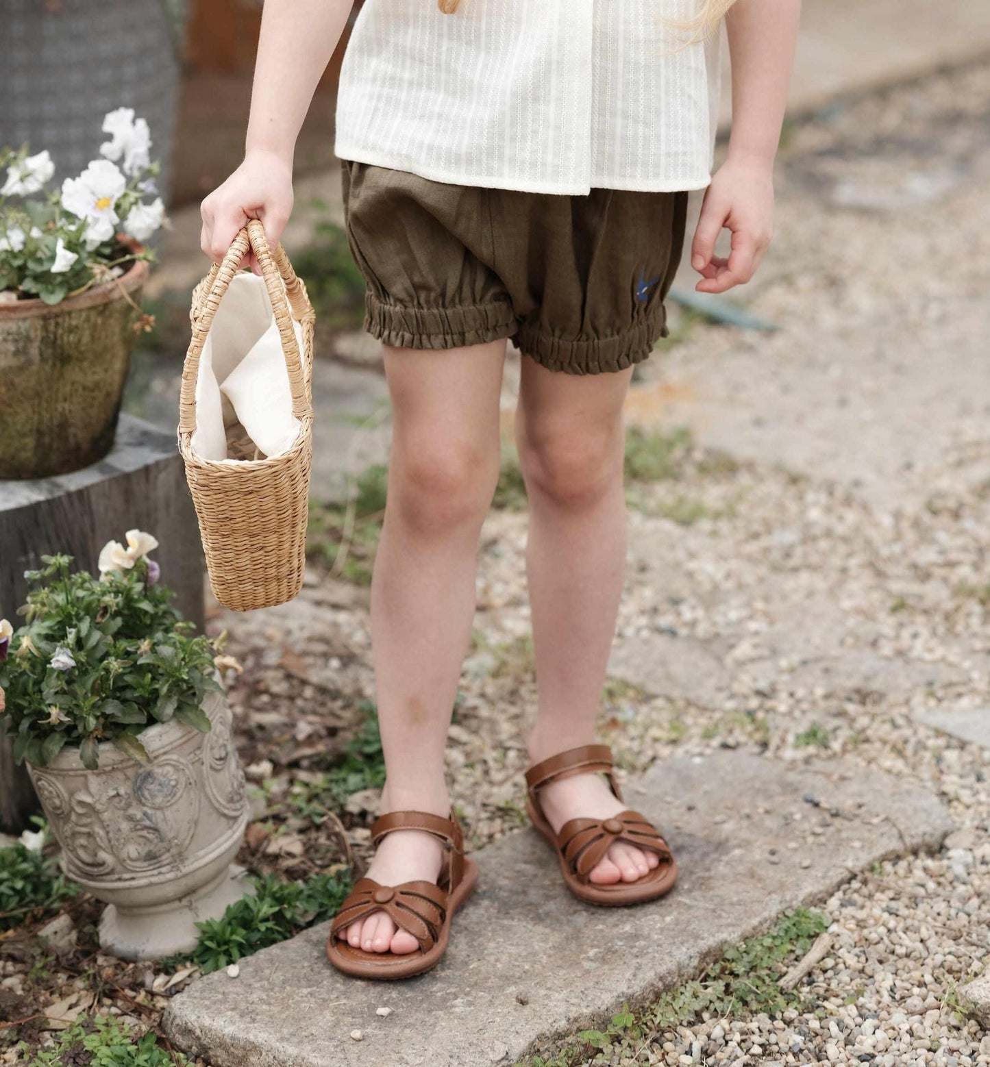 半袖セットアップ ショートパフスリーブブラウス/バルーンショートパンツ【mh0009416】