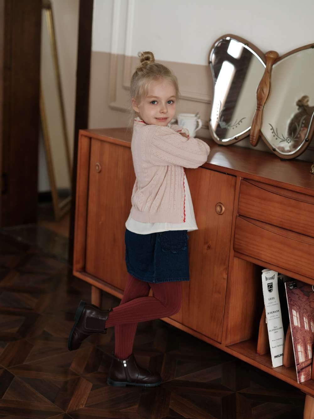 カーディガン・パーカー 長袖カーディガン 刺繍 ピコレース パフスリーブ ニット【mh0011551】