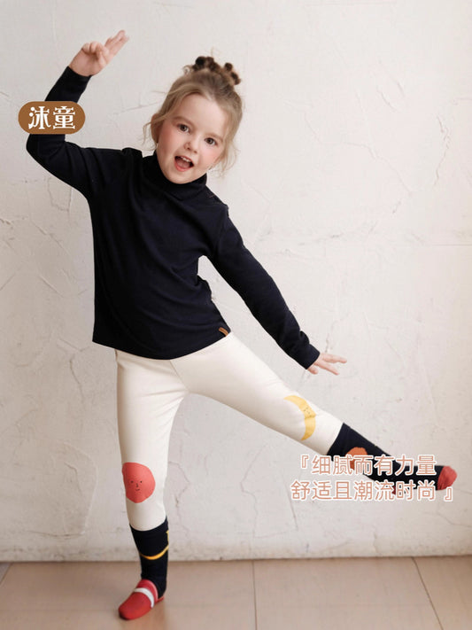 レギンスパンツ レギンス 太陽 月 プリント キッズ ストレッチ ボトムス【mh0011567】