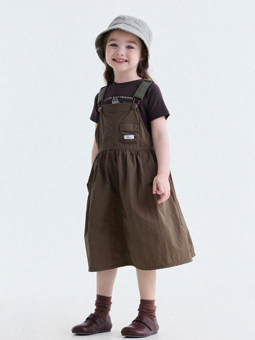 Multi Pocket Layering Bib Skirt ワークテイスト サロペットワンピース【mh0013188】 yunerma ノースリーブワンピース