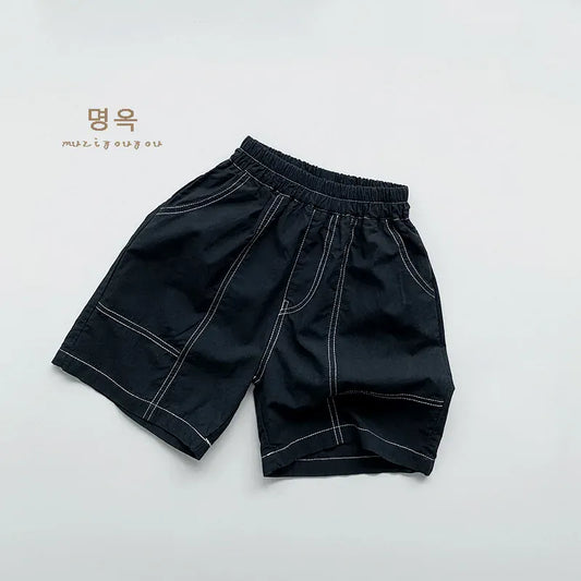ハーフパンツ・ショートパンツ Black / 12M 80CM キッズパンツ デニムハーフパンツ シンプルベーシック 2カラー【mh0005524】