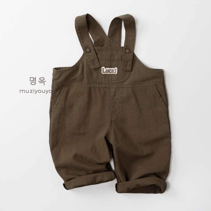 オーバーオール Brown / 80cm Bib Cotton Personalized Overalls コットン オーバーオール【mh0012013】