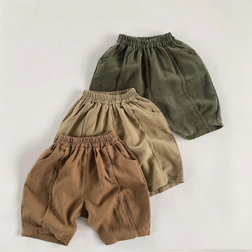 ロングパンツ・スウェットパンツ Cotton Linen Loose Cropped Pants コットンリネンセンタータックパンツ【mh0012241】
