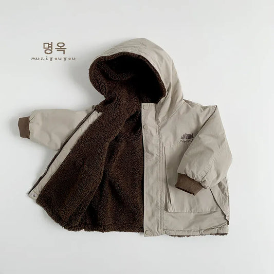 ショートコート・ジャケット・ジャンパー キッズアウター 裏フリースフーディジャケットコート【mh0008398】