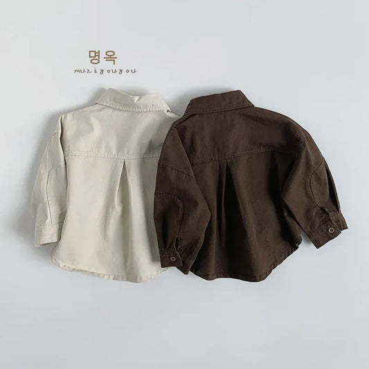 長袖シャツ・ブラウス キッズトップス ビッグポケットロゴ長袖シャツ【mh0008850】