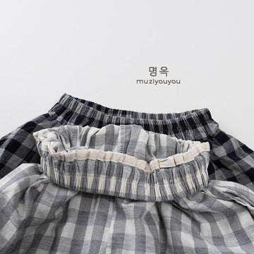 ロングパンツ・スウェットパンツ チェッククロップドバルーンイージーパンツ【mh0009799】