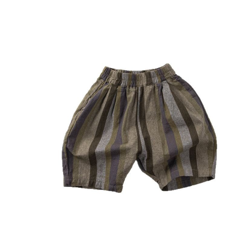 ハーフパンツ・ショートパンツ アースカラーストライプハーフパンツ【mh0009801】