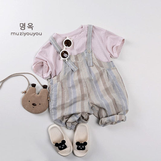 オーバーオール チェック/ストライプコットンオーバーオール【mh0009804】