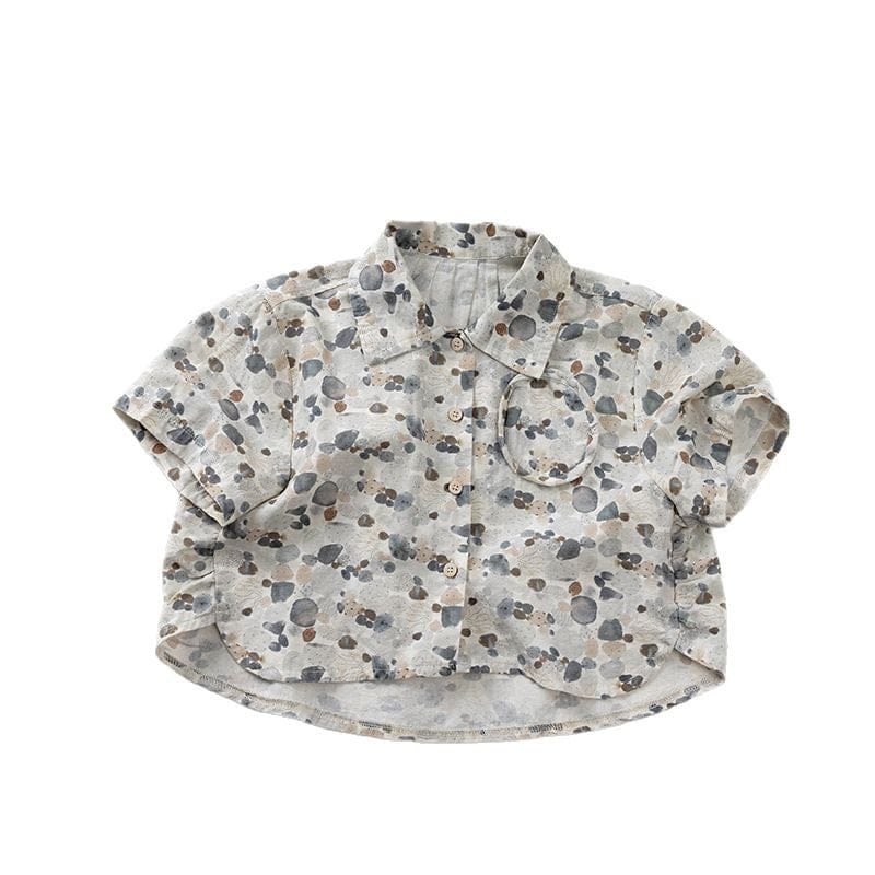 半袖シャツ・ブラウス ストーンドットプリント半袖シャツ【mh0009805】