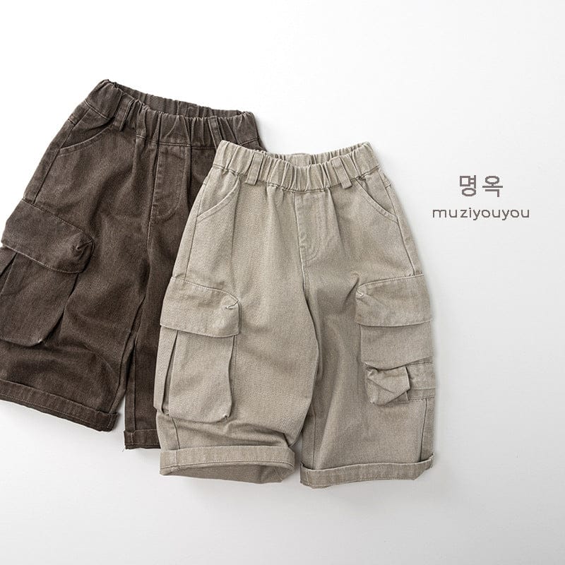 フラップポケット付きルーズカーゴパンツ(コーヒー色・カーキ色の2色展開)