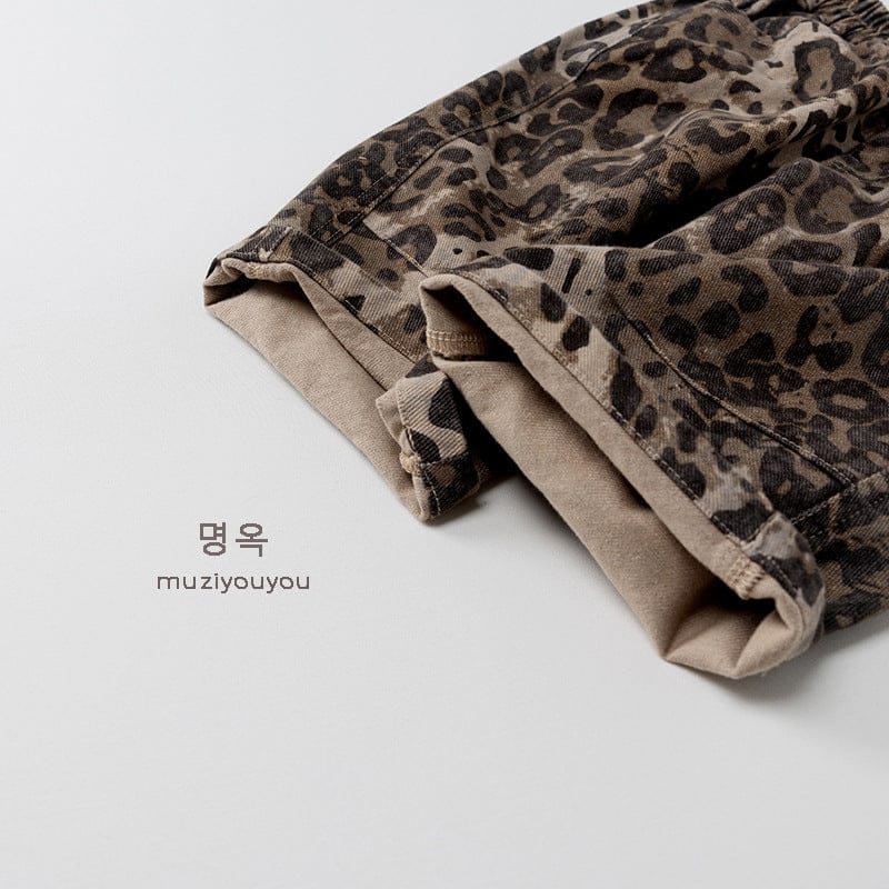 ロングパンツ・スウェットパンツ レオパードコットンイージーパンツ【mh0010880】