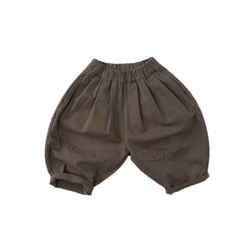 ダークコーヒーのバルーンルーズロングパンツ、フロント全体
