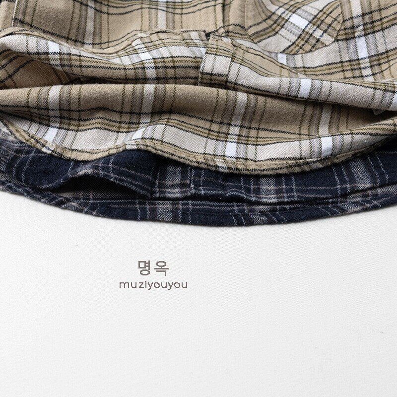 長袖シャツ・ブラウス Plaid Casual Versatile Shirt チェックシャツ【mh0012035】