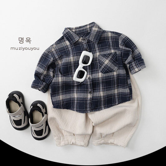 長袖シャツ・ブラウス Plaid Casual Versatile Shirt チェックシャツ【mh0012035】