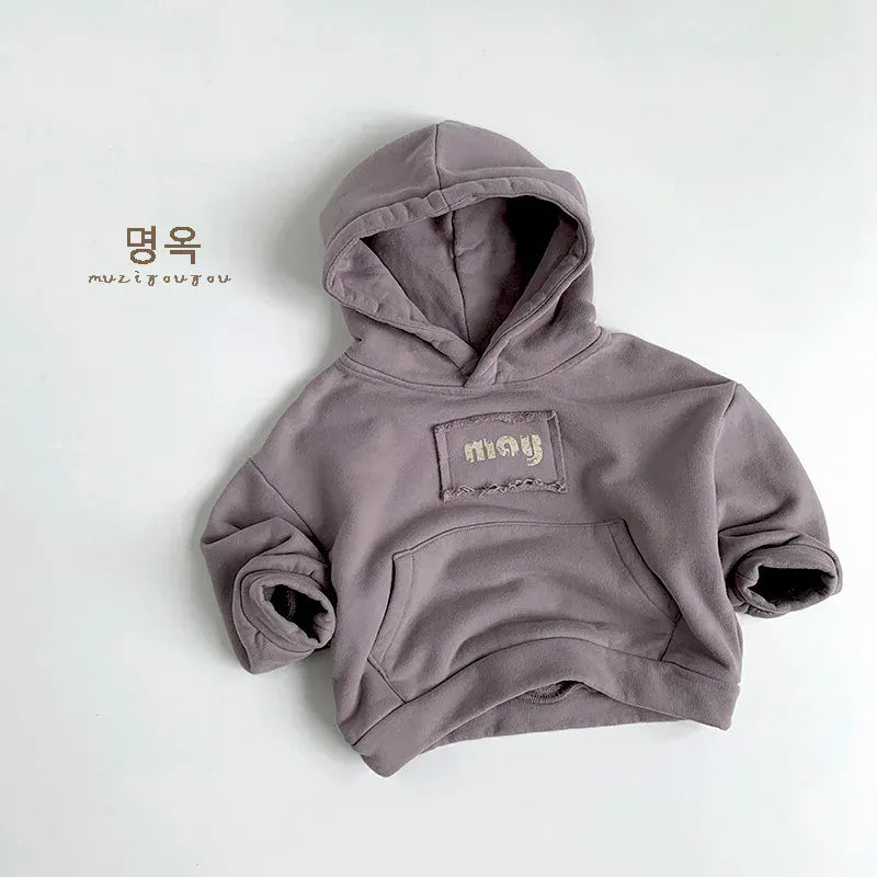 トレーナー・フーディ Purple / 80cm 12M キッズトップス レターロゴプリントフーディ長袖スウェットパーカー【mh0008403】