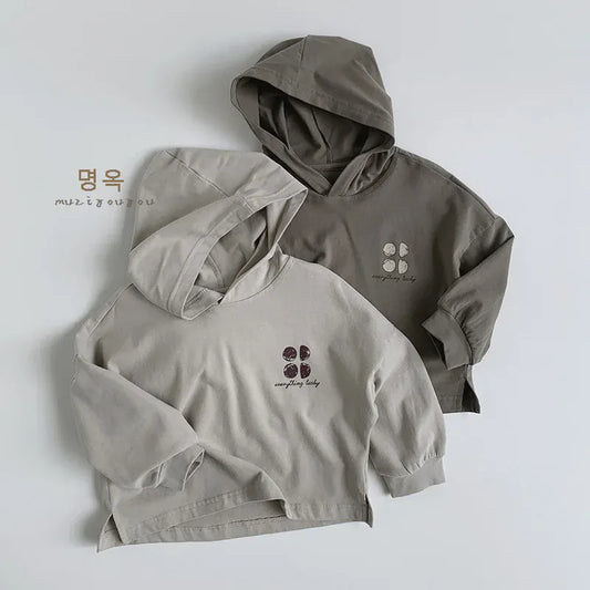 長袖Tシャツ キッズトップス ロゴプリントフーディ長袖Tシャツ【mh0008851】