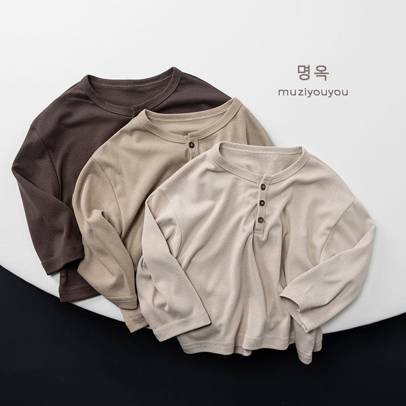 長袖Tシャツ ヘンリーネックデイリー長袖Tシャツ【mh0010872】