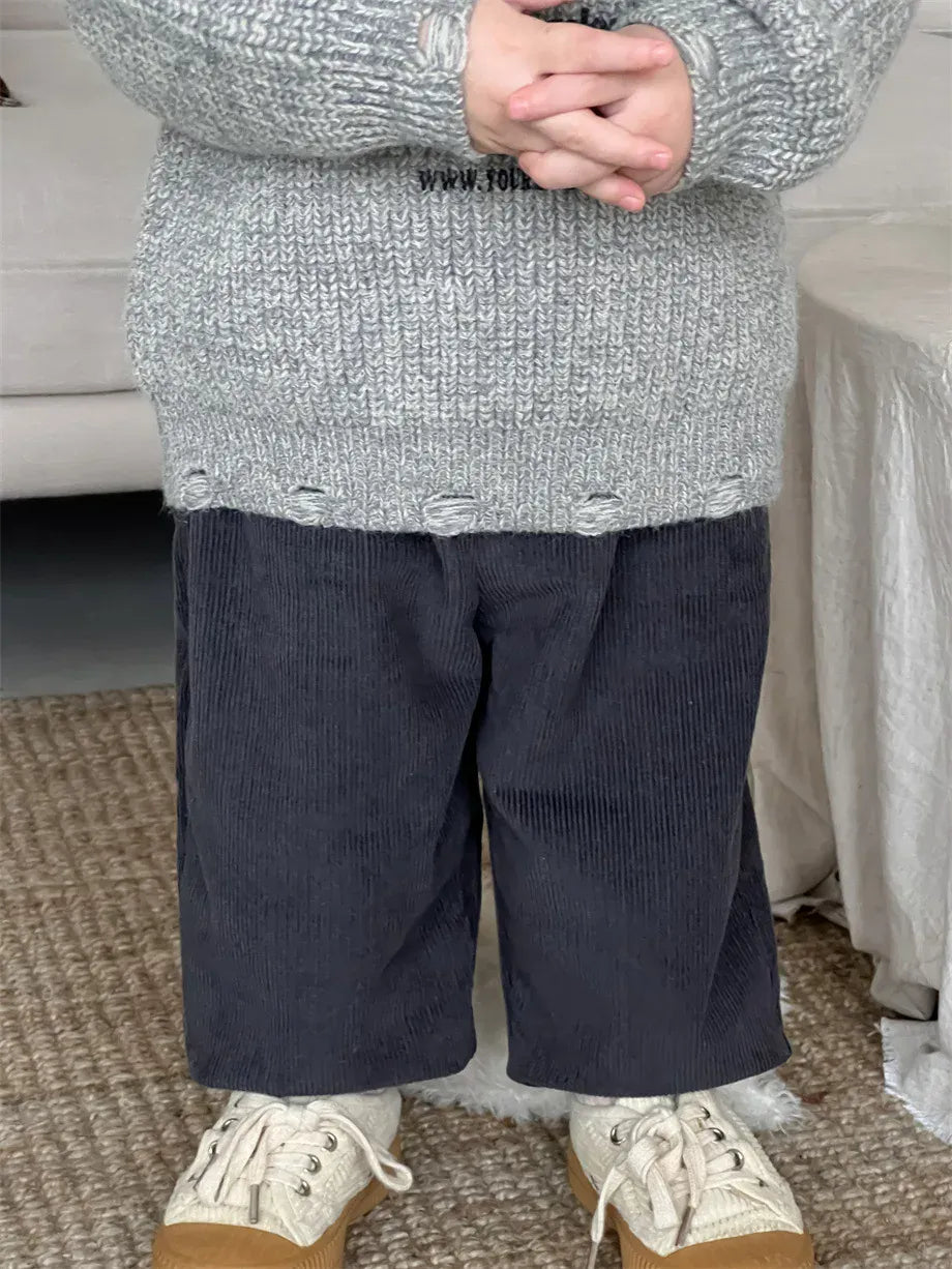 ニット・セーター ベビートップス レターロゴダメージ加工ニットセーター【mh0007973】