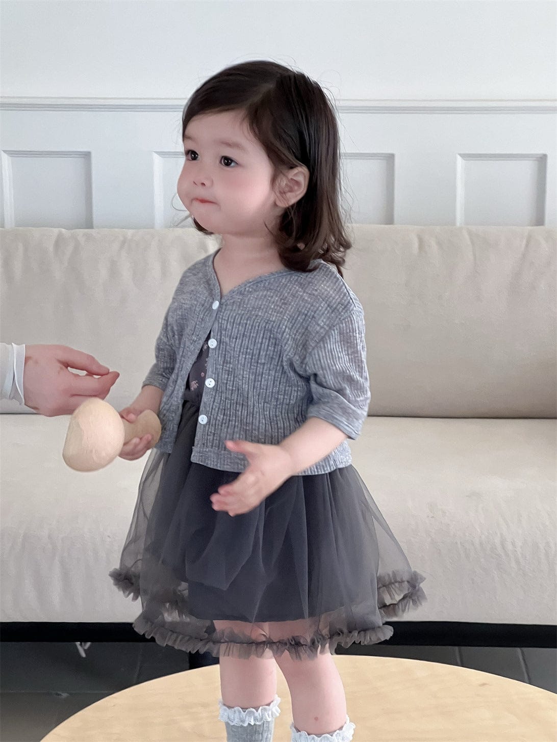 ノースリーブワンピース ショートスリーブボレロカーディガン/フラワープリントキャミソールチュールスカートワンピース【mh0009899】