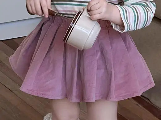 長袖セットアップ skirts / 9M 73CM ベビートップス/スカート レトロボーダー長袖Tシャツ/フリルミニスカート【mh0007213】